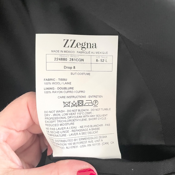 Ermenegildo Z Zegna Men’s suit Blazer Pants Wool Black Formal Designer Sz 52L - Picture 8 of 16